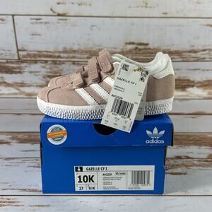 NEW Toddler Size 10K Adidas Gazelle I “Icey Pink” Low Top Strap Sneakers AH2229